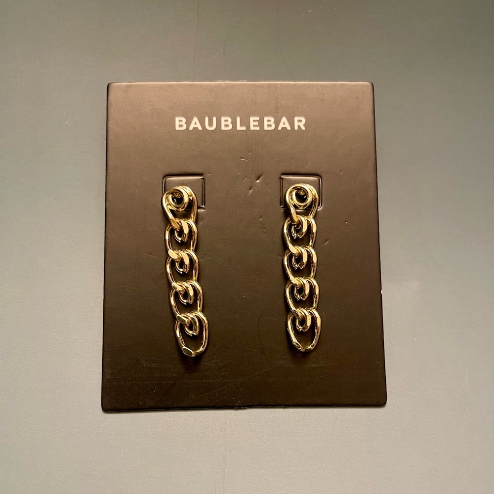 BaubleBar Gold Chain Link Earrings